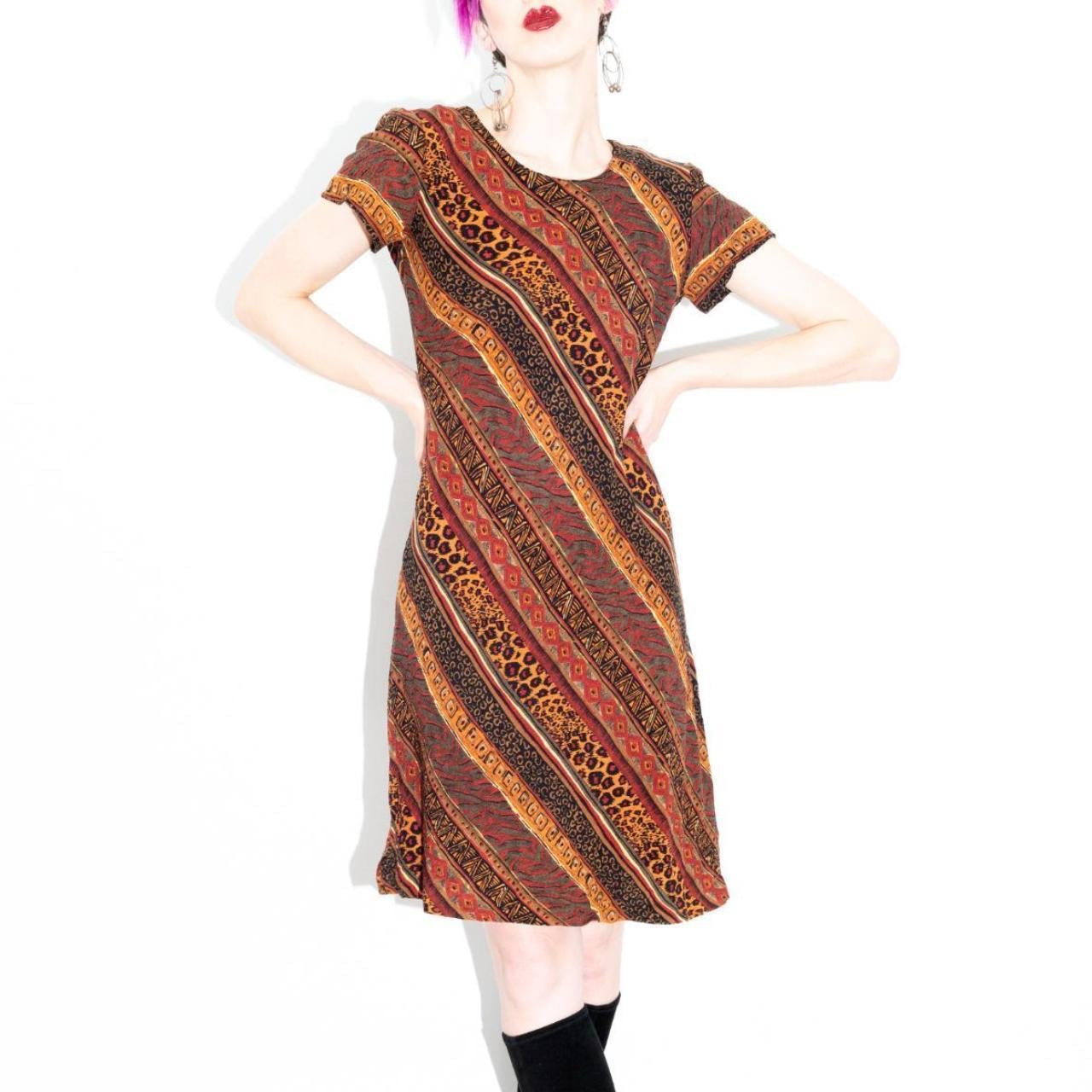 Vintage 90s Animal Print Dress