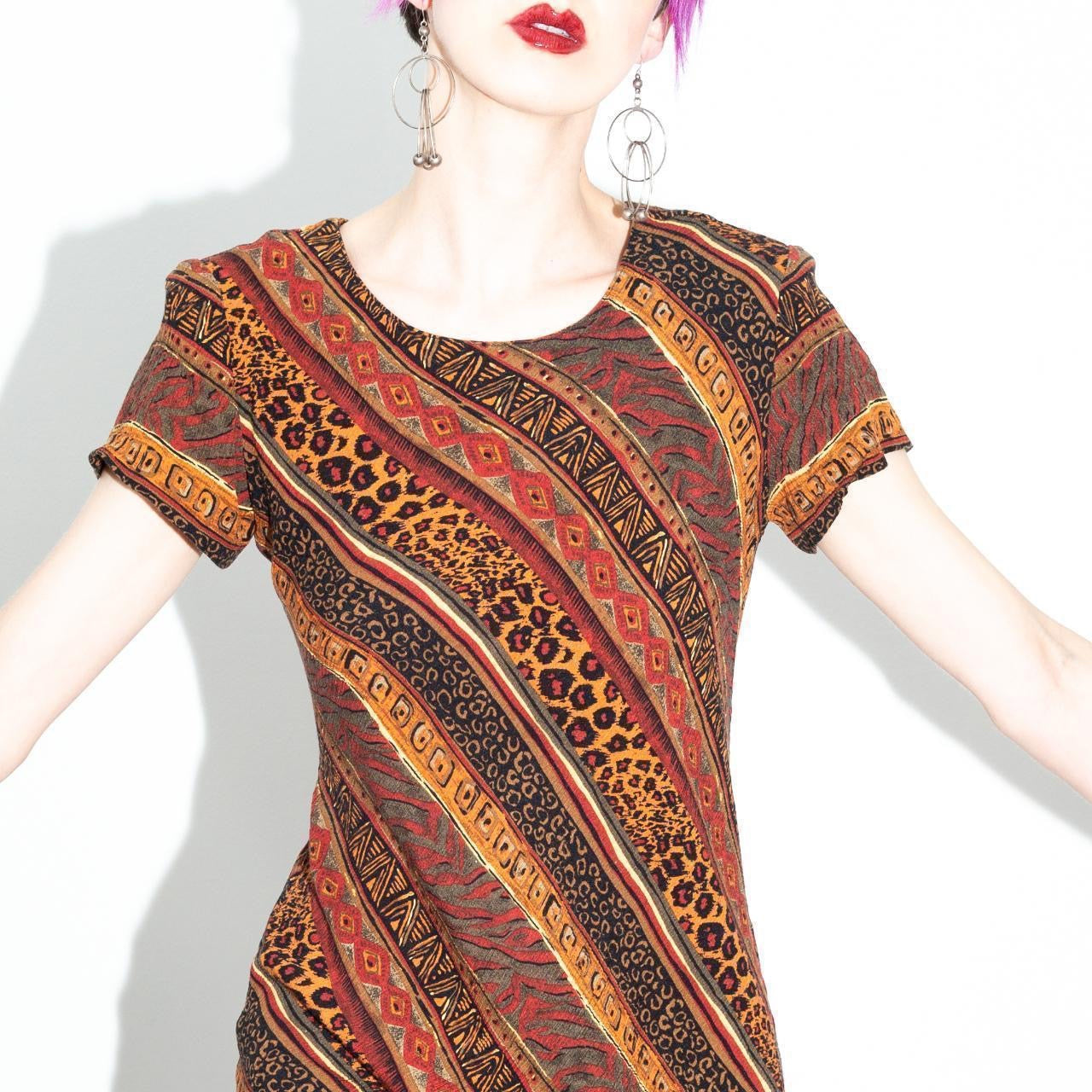 Vintage 90s Animal Print Dress