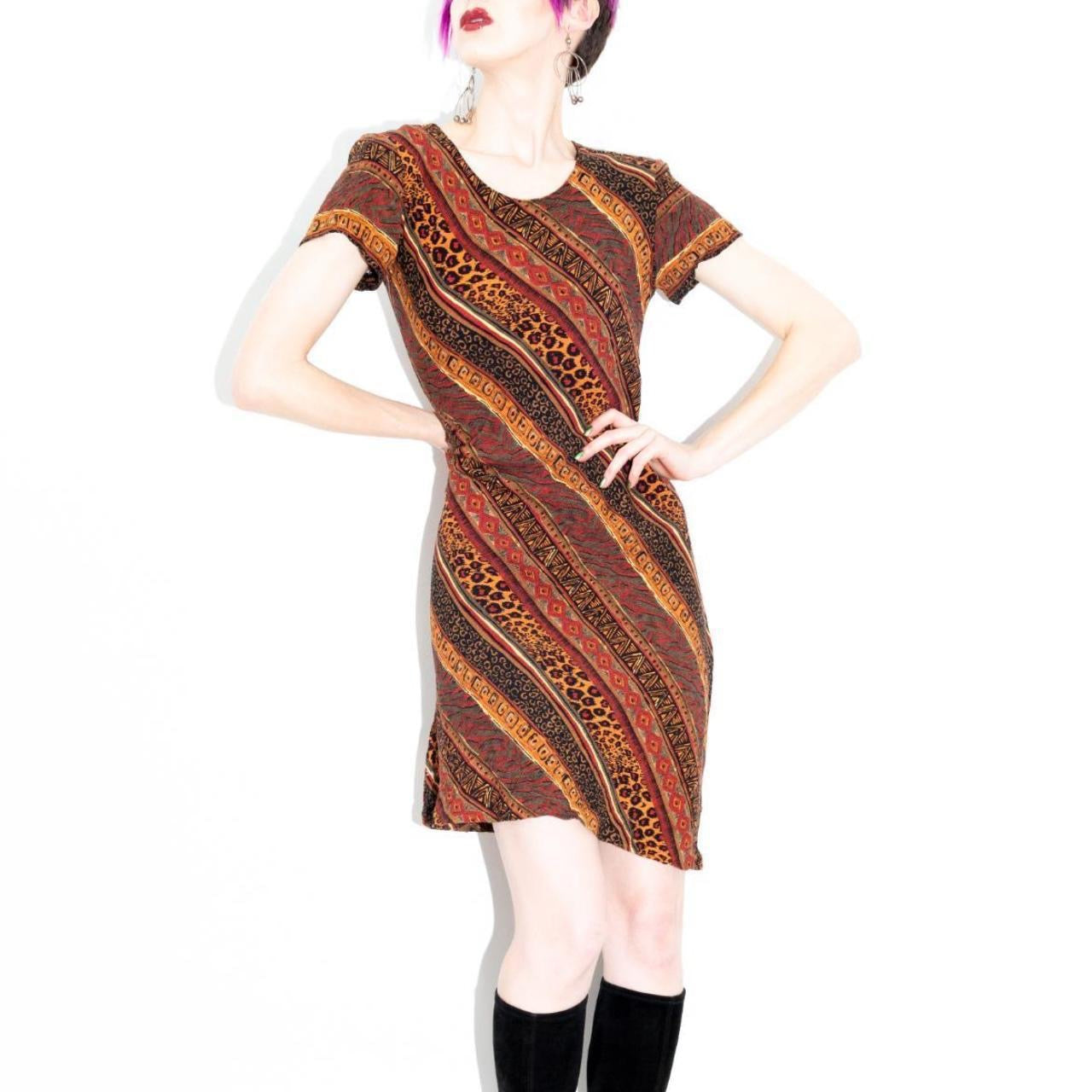 Vintage 90s Animal Print Dress