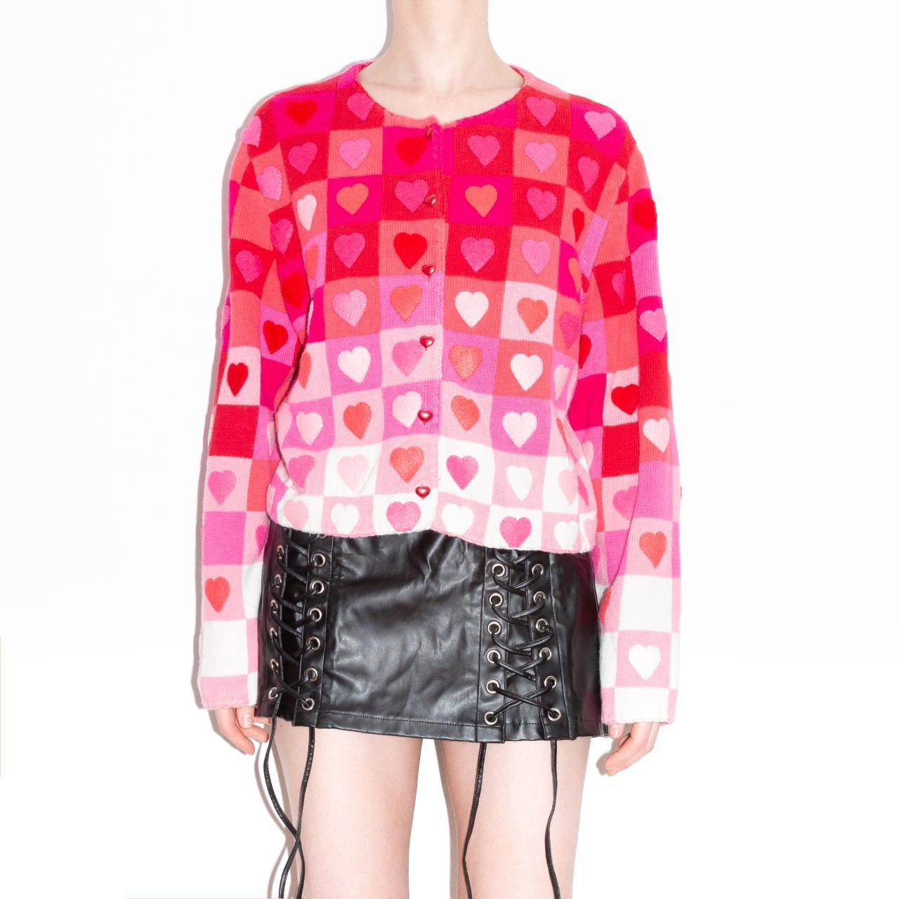 Vintage 90s Ombré Heart Cardigan