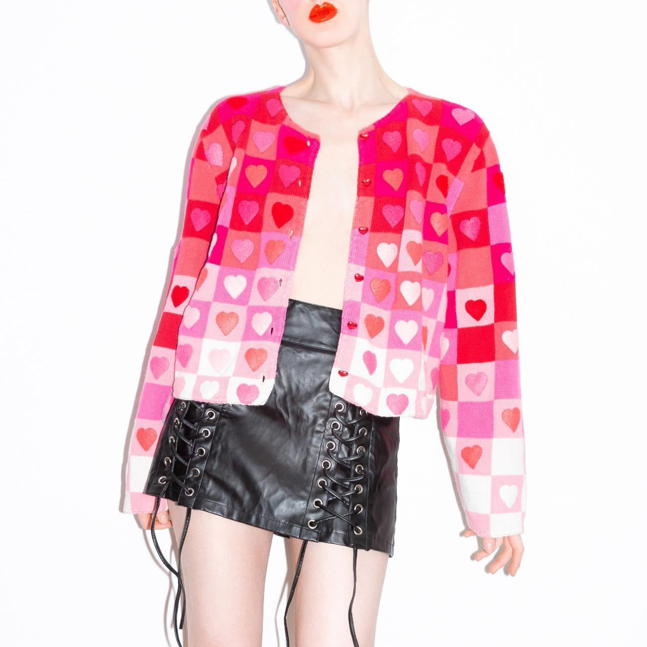 Vintage 90s Ombré Heart Cardigan