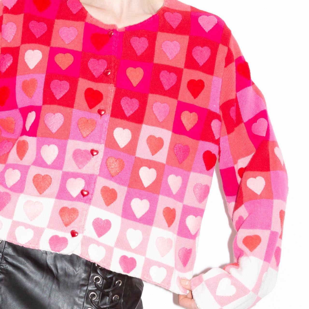 Vintage 90s Ombré Heart Cardigan