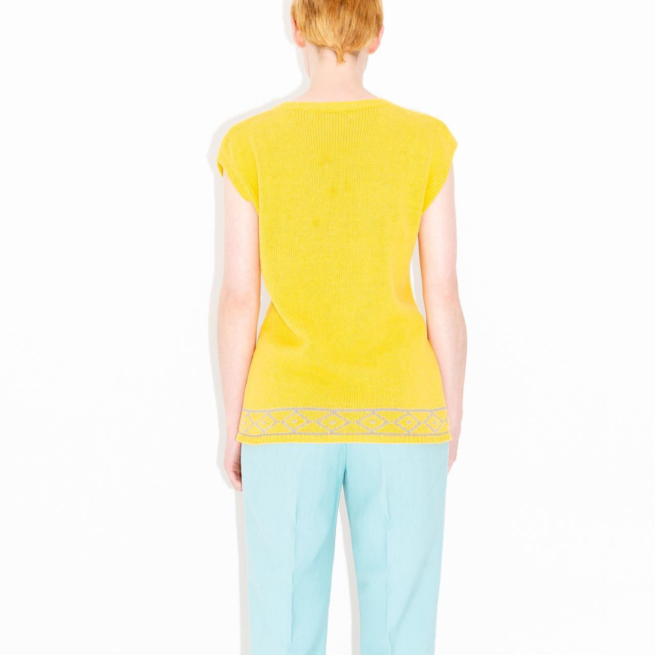 Vintage 80s Yellow Flower Sweater