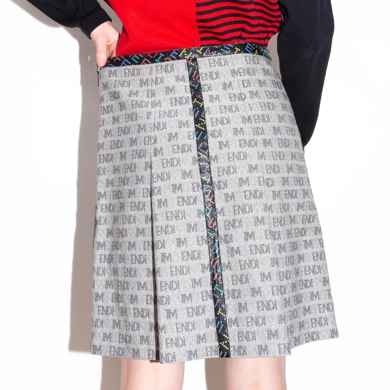 Vintage 90s Gray Pleated Fendissime Skirt