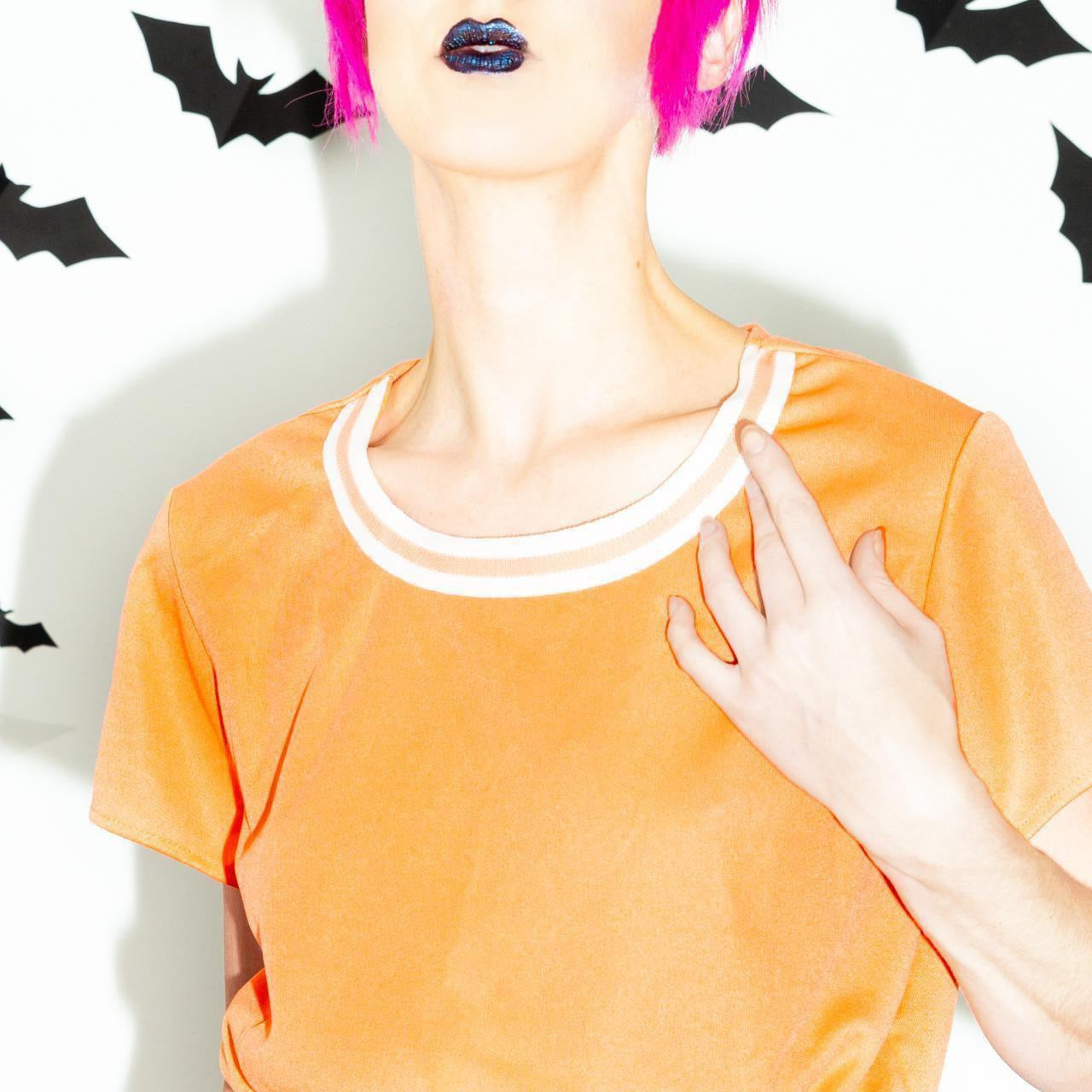 Vintage 60s Orange Varsity Top