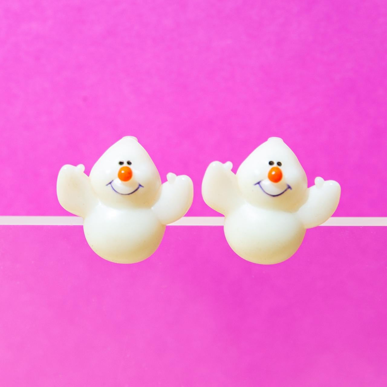 vintage 80s Glow in the Dark Ghost Earrings