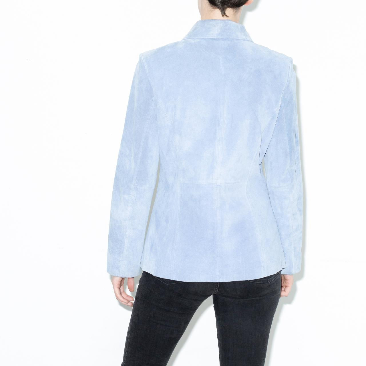 Y2K Baby Blue Suede Shacket