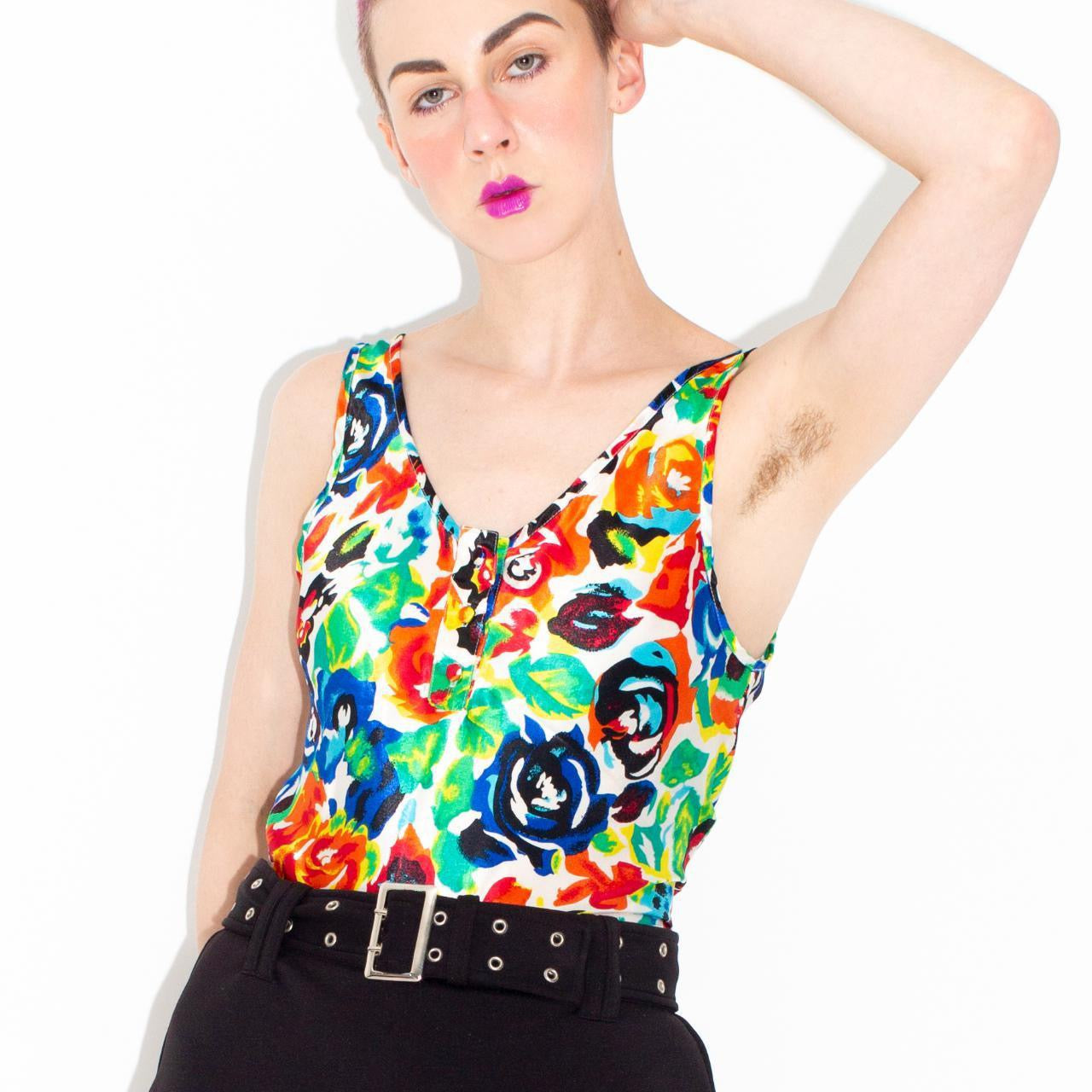 Vintage Gold Label Victoria’s Secret Floral Sleeveless Blouse