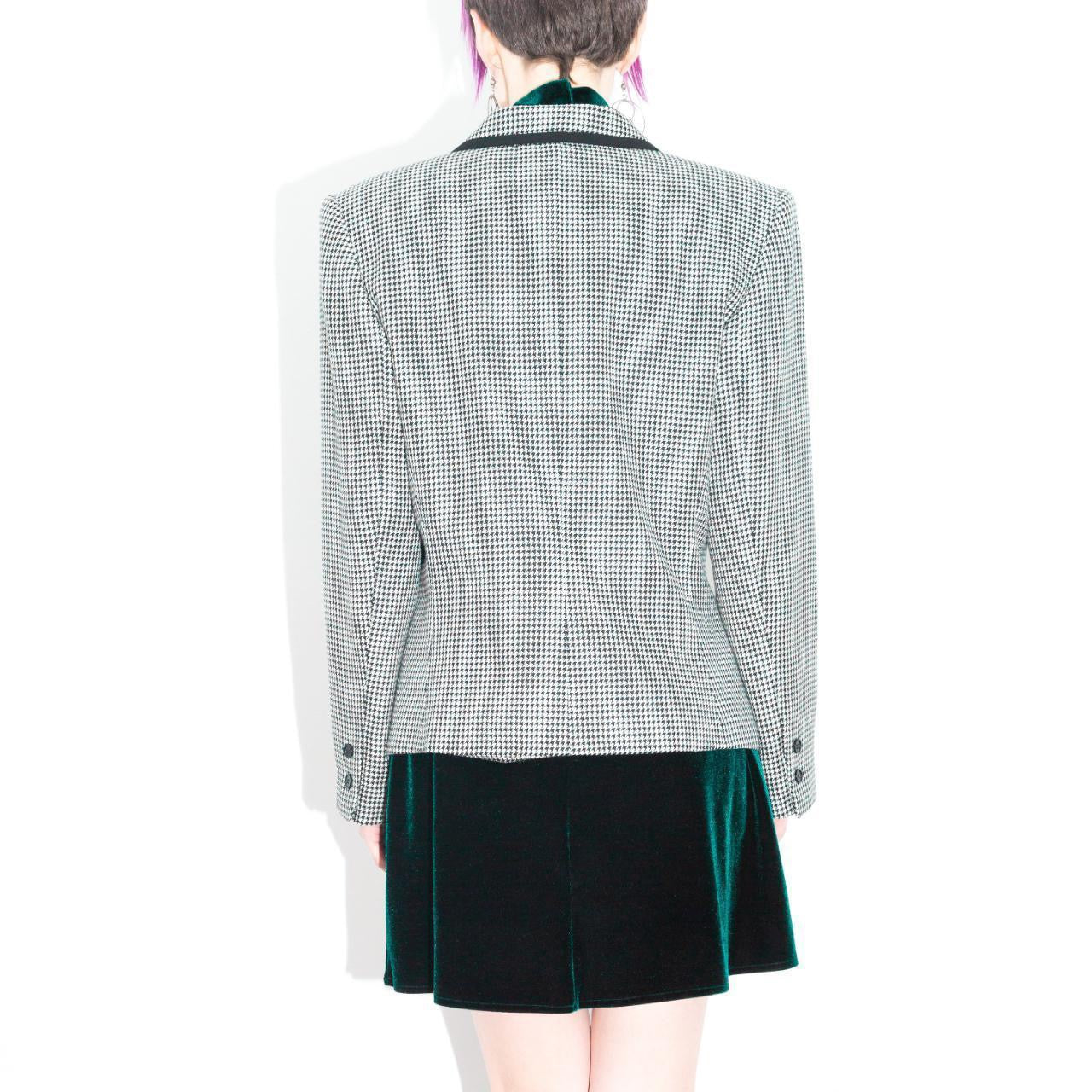 Vintage 90s Black and White Houndstooth Blazer