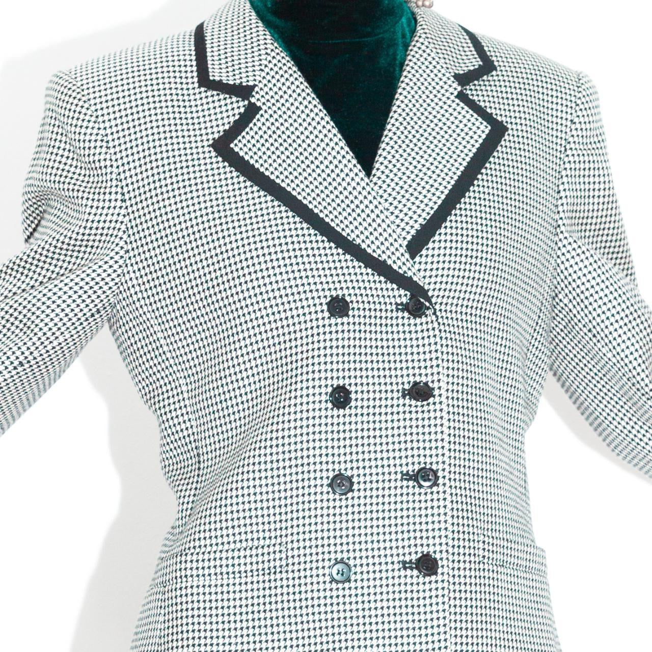 Vintage 90s Black and White Houndstooth Blazer