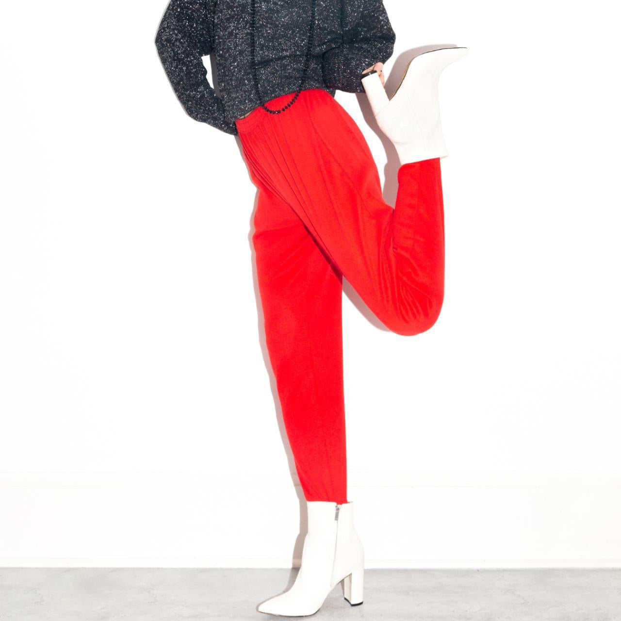 Vintage 80s Red Stirrup Leggings