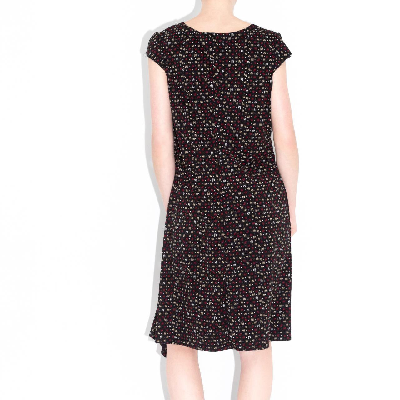 Vintage 90s Black/Red/White Squiggle Print Dress