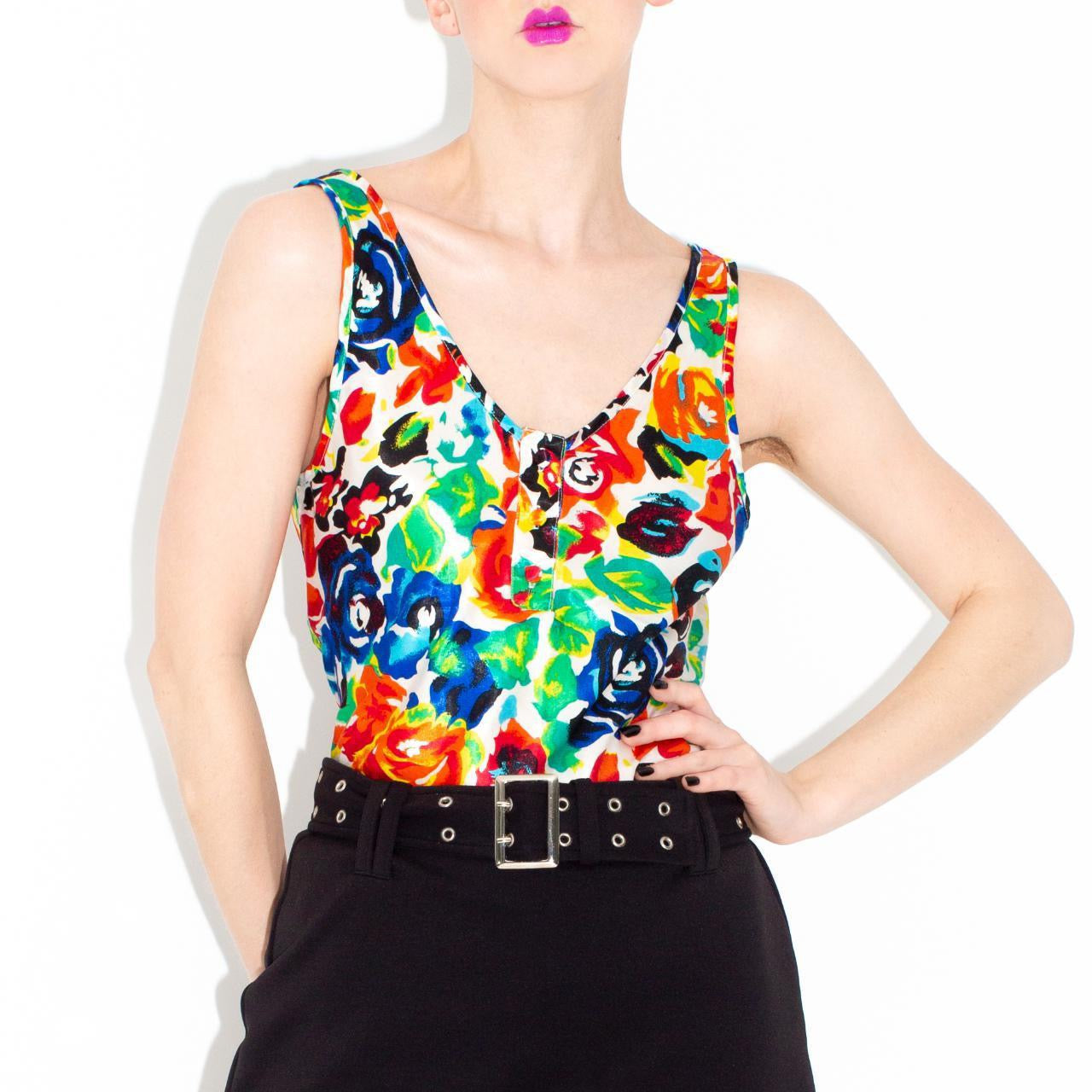 Vintage Gold Label Victoria’s Secret Floral Sleeveless Blouse