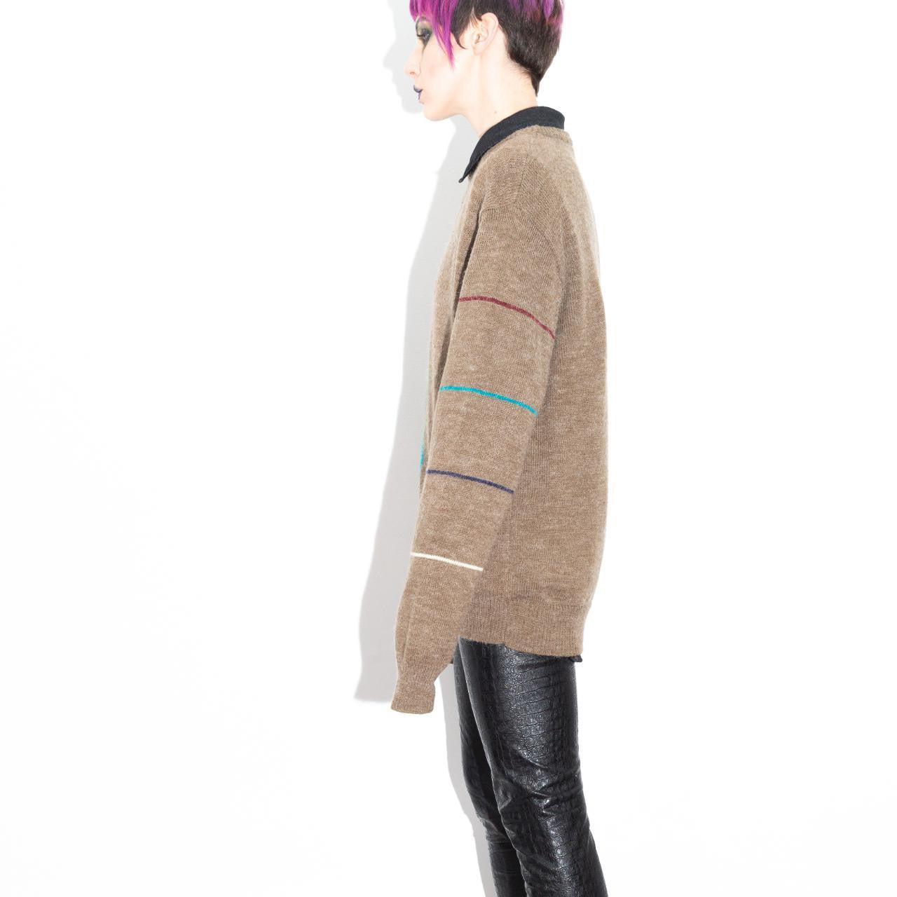 Vintage 80s Brown Argyle Sweater