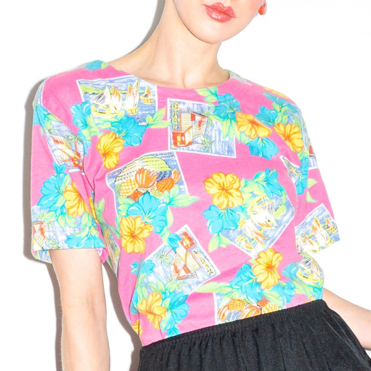 Vintage 90s Pink Hawaiian Shirt