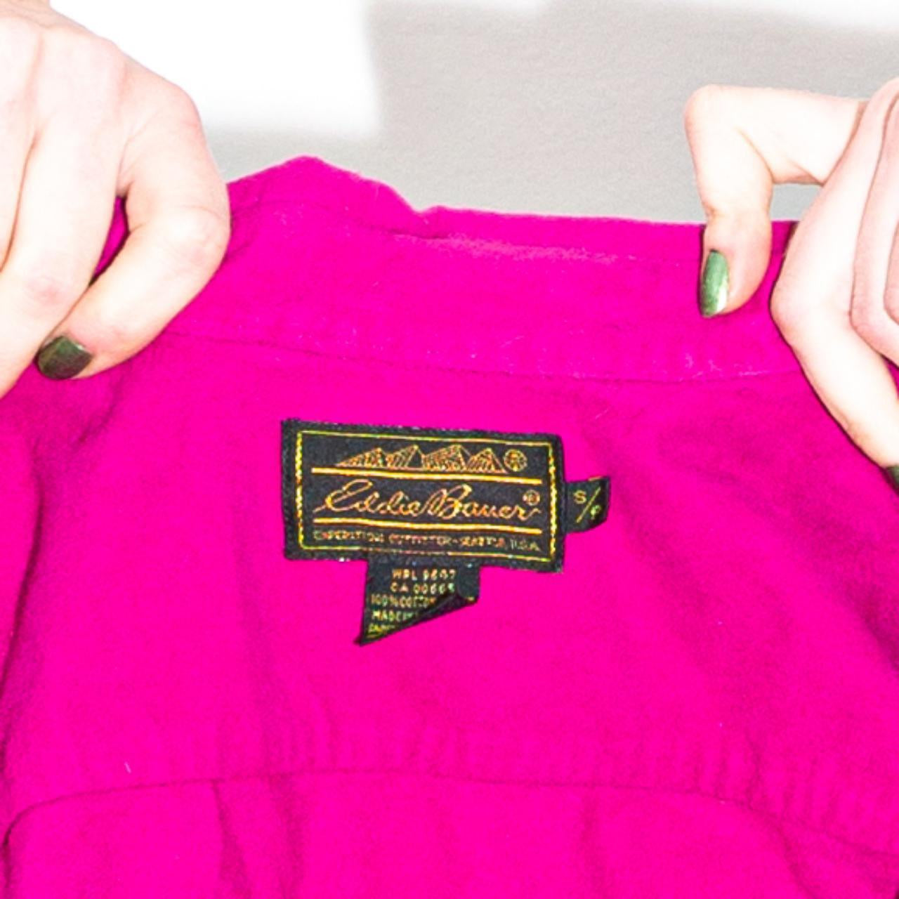 Vintage 80s Hot Pink Flannel Asymmetric Buttondown