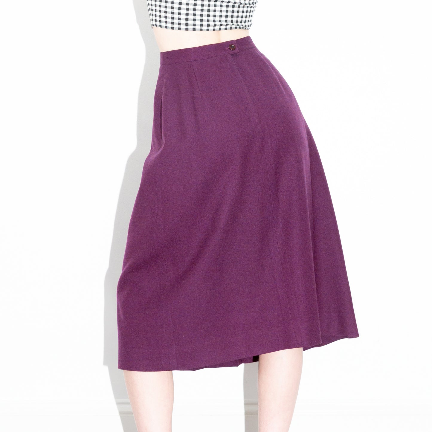 Vintage 80s Purple Pleated Skirt