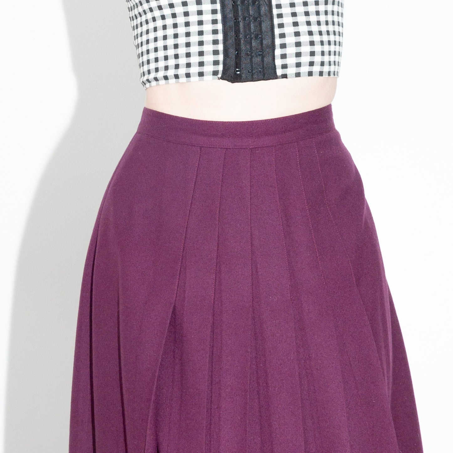Vintage 80s Purple Pleated Skirt