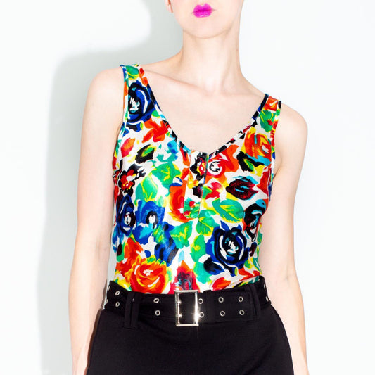 Vintage Gold Label Victoria’s Secret Floral Sleeveless Blouse