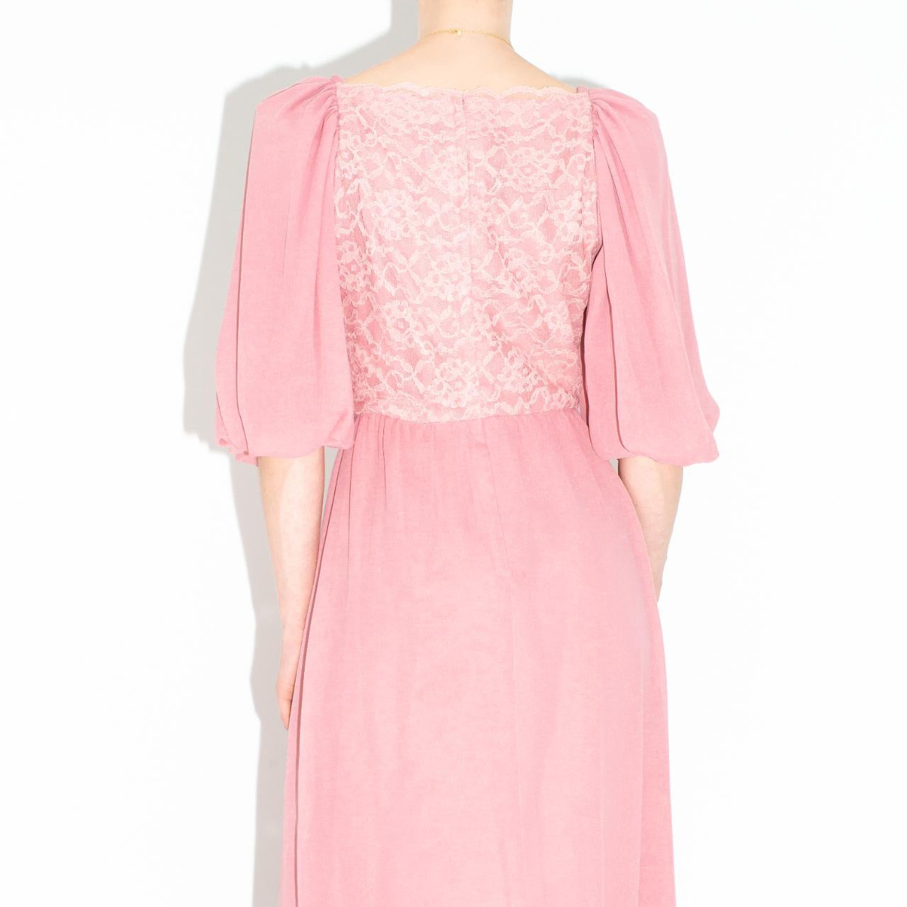 Vintage 60s Dusty Pink Maxi Dress